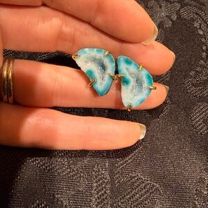 Elegant Blue and Gold Women's Earrings